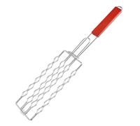 Cesta Para Parrilla - Mango De Madera Resistente Al Calor - Soporte Para Cestas Barbacoa - Cocina En Casa Y Camping: Salchichas, Filetes, Verduras, Carne, Pescado