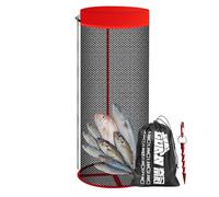 Cesta para peces - Jaula de peces , red flotante con cordón, herramienta de pesca portátil, práctico equipo de pesca, accesorio ligero al aire libre para barco, río, lago, estanque, pescadores