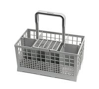 wenco Premium - Cesta de cubiertos universal para lavavajillas con asa extraíble, tapa de rejilla plegable, tamaño total con asa 23,7 x 13,7 x 24,7 cm, color gris