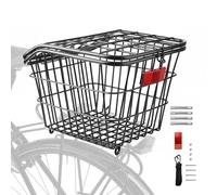Cesta para portabicicletas, Rejilla Trasera para Bicicletas de Metal | Bastidor de Carga para Trasero de, Cesta de Almacenamiento Trasera para eléctrica para Mochila escola