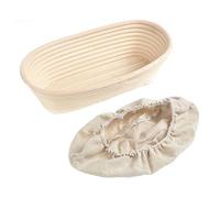 Cesta Para Prueba De Pan | Cesta Ovalada Para Prueba De Pan Rota Con Forro | Cestas De Prueb-a De Mas-a Madre De Ratán Natural Para Hacer Pa-n Artesanal - Panaderos Profesionales Y Domésticos