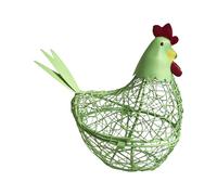 Cesta para recoger huevos | Huevera de metal | Almacenamiento con forma de gallina, para cocina, piso de cocina, granja, jardín, patio trasero, recogida, Pascua, mesa, decoración