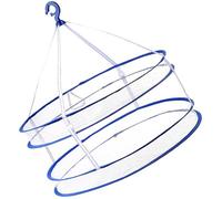 Cesta para Secar Ropa Desmontable de Doble Capa, Resistente al Viento | Malla de Gasa y Alambre de Acero, Diseño Circular Gancho Fijo y Cuerda, para Dormitorio Color Aleatorio