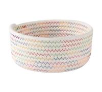 Cesta Pequeña - Cesta Tejida Con Cuerda De Algodón, Bonita Cesta De Almacenamiento Pequeña | Cesta Decorativa Bohemia, Cesta Plegable Con Cuerda Para Almacenamiento, Cesta De Almacenamiento En Estante