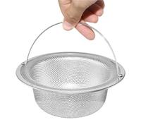 Cesta pequeña de acero inoxidable for almacenar basura en el fregadero, tapón for pelo la bañera y filtro for desagüe ducha para Cocina(S)