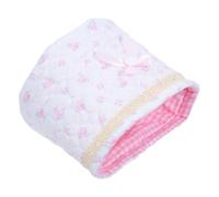 Cesta Pequeña de Algodón Rosa para Cosméticos y Escritorio | Organización Versátil, Mantiene la Forma, Fácil de Limpiar, Detalles de Encaje y Lazo, Estilo Floral Acolchado
