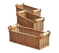 Cesta Plástica Mimbre Baño 3 Piezas Organizador | chic imitación mimbre, para ideal para papel higiénico, toallas, estética , set 3 piezas