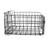 Cesta plegable de alambre de acero para carga trasera de bicicleta, compatible con parte delantera y trasera, diseño práctico para un fácil transporte y almacenamiento plegable