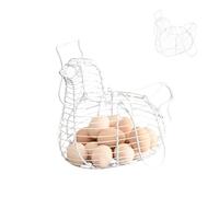 Cesta Porta Huevos, Multifuncional Y Práctica Huevera Alambre, Cesta Para Huevos Gallina Alambre, Cesta De Almacenamiento De Huevos, Huevera Gallina Metal Para Guardar Alimentos Y Huevos (blanco)
