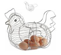 Cesta Porta Huevos, Multifuncional Y Práctica Huevera Alambre, Cesta Para Huevos Gallina Alambre, Cesta De Almacenamiento De Huevos, Huevera Gallina Metal Para Guardar Alimentos Y Huevos (plateado)