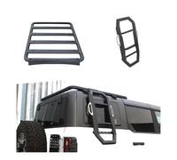 Cesta portaequipajes de techo, cesta portaequipajes lateral plegable y elevable, compatible con Ford Bronco 2021-2024, escalera de techo con ventana.
