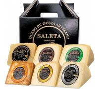 Cesta Quesos Gourmet Regalo | 6 Cuñas Queso Semicurado, Curado, con Guindilla, Trufa, Añejo y en Aceite de Oliva Virgen Extra | Queso de Oveja "Pack Tentaciones" 1,5Kg
