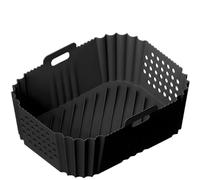 Cesta Rectangular De Silicona For Freidora De Aire, Compatible Con Foodi, Compatible Con Ninja, SL400UK, Revestimientos Antiadherentes For Freidora De Aire De Doble Zona(1 pcs black)