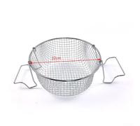 Cesta redonda de acero inoxidable para freidora, colador de malla de alambre para patatas fritas, olla resistente de 18 cm (22 cm)