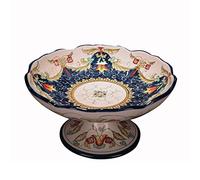 Cesta redonda de cerámica para encimera de frutas y verduras, plato de frutas de arte retro chino, para decoración del hogar, sala de estar, porcelana pintada a mano, plato de caramelos, cuenco de