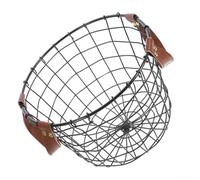 Cesta redonda de hierro rústico para leña de metal con asa, contenedor de almacenamiento para blancos, organización de lavandería (negro)