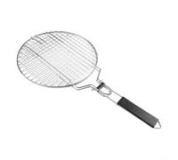 Cesta redonda plegable de acero inoxidable con mango desmontable para asar verduras, pescado, camarones en parrillas eléctricas de gas de carbón