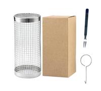 Cesta rodante para parrilla vegetariana | Cesta para al aire libre | Red de parrilla , herramientas de barbacoa de acero inoxidable para camping, picnic, carne de frutas