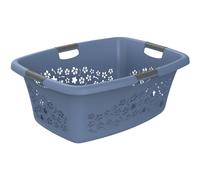 Cesta Ropa Recipiente Colada Waschkorb „Flowers“ 50L Horizon Azul 65x49x26 CM