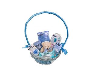 Cesta Suavinex (azul) by MomentosGourmet Añade tu dedicatoria personalizada. Regalo para bebé muy práctico. Cesta Canastilla recién nacido. Diaper Cake