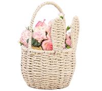 Cesta Tejida Linda Cesta de Conejito con Asa Almacenamiento Tejido de Mimbre con Orejas de Conejito Florista Rústica para Bodas Picnic Favores de Fiesta Dulces Frutas Estilo 2