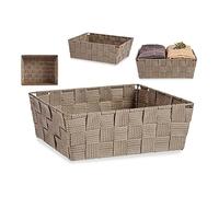 Cesta Tela Trenzada Beige (20 x 8 x 24 cm)