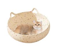 Cesta transpirable para perros - Bobina tejida blanca de 35 Cm, Cuna suave y cómoda para cachorro, cojín inferior antideslizante | Casa apartamento balcón silla de jardín jaula de perro Voy