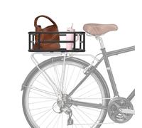Cesta trasera de hierro para bicicleta, cesta trasera grande con accesorios de montaje, cesta portaequipajes, cesta de 25 kg, cesta universal para bicicleta, ideal para compras, perros