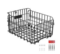 Cesta trasera plegable para bicicleta, cesta plegable de gran capacidad para bicicleta de montaña, marco de acero de alto rendimiento con reflector, carga resistente de 50 kg, 14.57 x 10.63 x 7.87