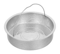 Cesta Vaporera de Acero Inoxidable 22,4 CM, para Olla Arrocera | Rejilla Perforada Asas, Acabado Pulido y Almacenamiento Compacto, para Verduras y Dumplings