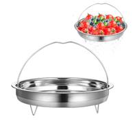Cesta Vaporera de Acero Inoxidable Soporte, Redonda, Plata | Cocción Uniforme, Almacenamiento Cómodo, Ligera y Resistente a Deformación, para Mariscos y Patatas
