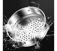 Cesta Vaporera Metal Redonda Antiadherente 26cm(24CM) | para acero 304 , seguro y , para ideal para cocción diaria, tamaño 24cm compacto