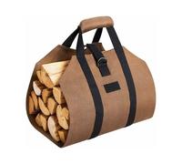 Cesta y bolsa para leña, transportador de leña de lona, bolsa de transporte de leña extragrande, cestas para leña de interior para acampar.