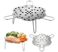 Cesta y salvamanteles Plegables, Estante expandible de Acero Inoxidable, Altura Ajustable para la mayoría de ollas y sartenes