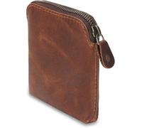 CestAntiQ, Funda de cuero de grano completo de alta calidad, soporte duradero con cremallera para póquer y puente, elegante accesorio de viaje, cartera multiusos segura, color marrón