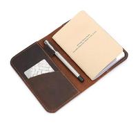 CestAntiQ, Funda de cuero para notas de campo, funda para cuaderno Cahier, funda tipo cartera, (3.5 x 5.5 pulgadas), ranura para tarjetas/cuaderno de bolsillo recargable hecho a mano con soporte para