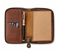 CestAntiQ Funda de diario de cuero con cremallera compatible con Moleskine Cahier TWONE Original Kraft Elan Pitch, tamaño de bolsillo negro de 3.5 x 5.5 pulgadas para notas de campo, cuadernos de