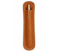 CestAntiQ Funda de piel auténtica hecha a mano, funda protectora para bolígrafos vintage y modernos, bolsa de cuero para bolígrafos de lujo, color marrón coñac