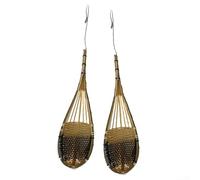 Cestas colgantes de orquídeas naturales tejidas a mano con gancho de metal, macetas ventiladas para plantas suculentas, vides, decoración de jardín interior y exterior, flor resistente a la intemperie