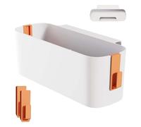 Cestas de Almacenamiento Cama Colgando, Organizador de Cama Colgante con Ganchos, Caja de Almacenamiento con Ganchos, Cesta de Almacenaje, para Oficina, Colegio, Casa, Dormitorio, Litera, Naranja