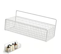 Cestas de almacenamiento colgantes, estante de almacenamiento para colgar en la pared, cesta de basura de alambre de hierro portátil multifuncional para cocina, baño, estante de (White)