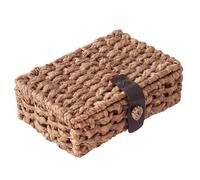 Cestas de almacenamiento de jacinto de agua, jacinto de agua rectangulares, cajas de almacenamiento naturales, para cocina, dormitorio, baño, estudio, mesa de café, pañuelos, ropa, controles remotos y