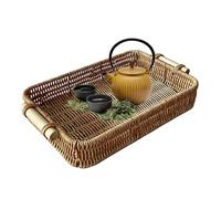 Cestas de almacenamiento de ratán, cesta de mimbre tejida, bandeja de ratán, bandeja multiusos de mimbre con asa, decoración del hogar, cesta de almacenamiento de frutas y verduras, accesorio