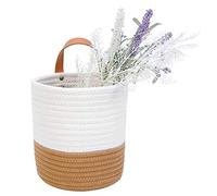 Cestas de almacenamiento para colgar en la pared - Pequeñas cestas de almacenamiento de cuerda de algodón para colgar en el clóset, organizador para plantas, toallas, juguetes, 6.3 x 7 pulgadas