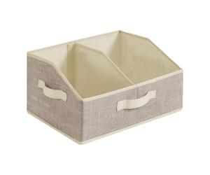 Cestas De Almacenamiento Para Estantes con 3 Asas y Divisores Extraíbles | Cesta Organizadora Plegable Para Almacenamiento De Ropa Para Organizacion De Hogar Dormitorio Bano Oficina Ropa Manta Toa