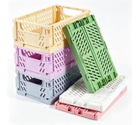 Cestas de Almacenamiento Plegables Mini 15 x 9,8 x 5,7cm Caja Apilables Plastico para Cocina Estudio y Oficina 6Pcs