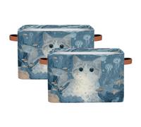 Cestas de almacenamiento plegables para estantes y armarios, divertidos cubos organizadores de peces oceánicos con asas, caja de almacenamiento de tela plegable para dormitorio, ropa, sala de juegos