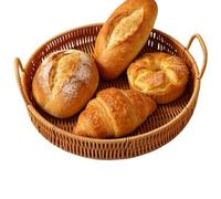 Cestas de almacenamiento trenzadas para organizar transpirable | Cesta de mimbre de plástico para pícnic, frutas, ramo de huevos, flores, pan, aperitivos, cosecha, cocina, salón, balcón