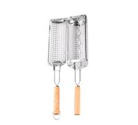 Cestas de barbacoa enrollables - Cesta para barbacoa grande giratoria | Tubo de malla de acero inoxidable para barbacoa resistente al aire libre para pescado, comida, camping