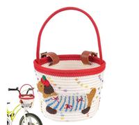 Cestas de bicicleta para niños, cuerda de algodón, diseño de perro , almacenamiento para manillar, cesta de bicicleta para niñas, para montaña, playa, comestibles, ciclismo, niño y niña